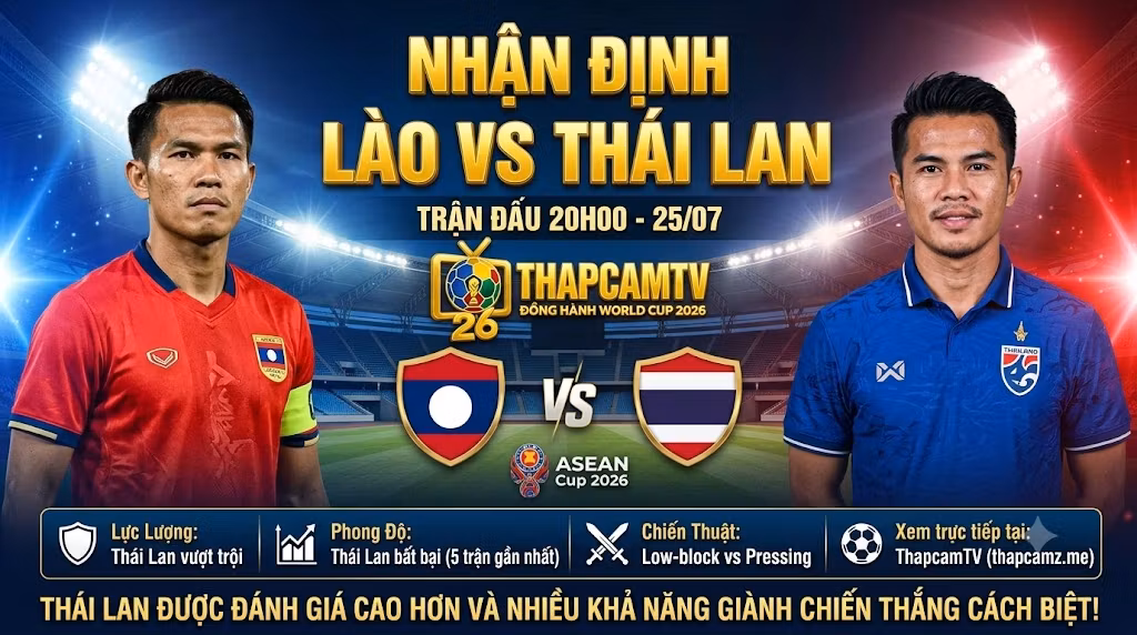 Nhận Định Lào vs Thái Lan (20h00, 25/7): Phép Thử Cực Đại Cho Nỗ Lực Trẻ Hóa Của Xứ Triệu Voi